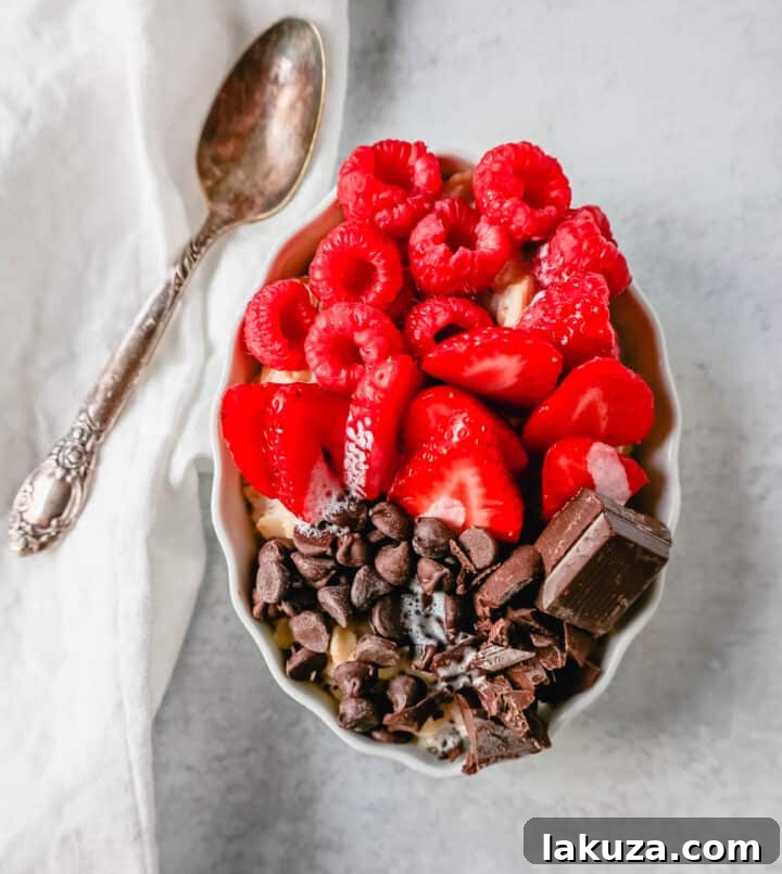 Craft Your Oat Creation 7 Strawberry, raspberry, and chocolate chip oatmeal, a delightful combination of sweet and fruity flavors.