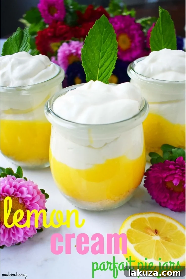 Sunshine Lemon Parfait Jars 9 Pin for Lemon Cream Parfait Pie Jars, featuring a beautifully layered jar dessert perfect for any special occasion or a delightful summer treat.