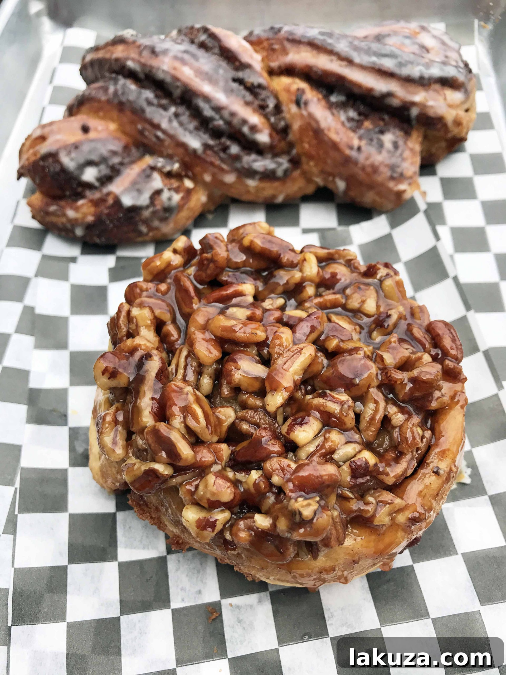 Orange County's Culinary Treasures 12 A tempting caramel pecan roll from Blackmarket Bakery in Costa Mesa, California. A delightful sweet pastry and a highlight of Orange County's bakery scene.
