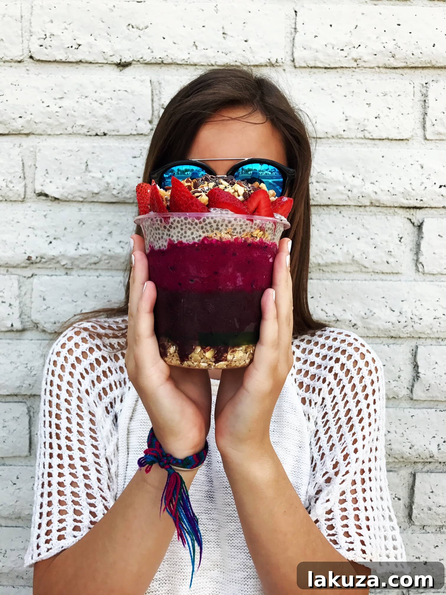 Orange County's Culinary Treasures 17 A beautifully crafted Blue Bowl acai bowl, featuring layers of fresh fruit and superfoods. A popular and healthy food option in Orange, California.
