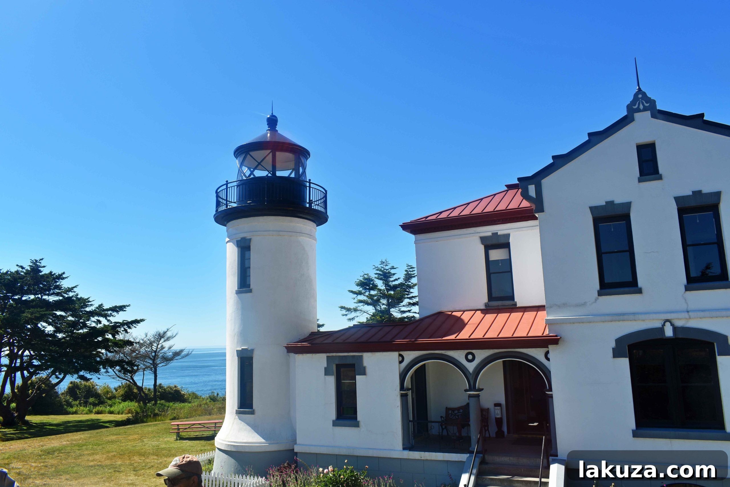 Admiralty Head Lighthouse on Whidbey Island, Fort Casey State Park. A historical landmark and scenic spot near Seattle.
