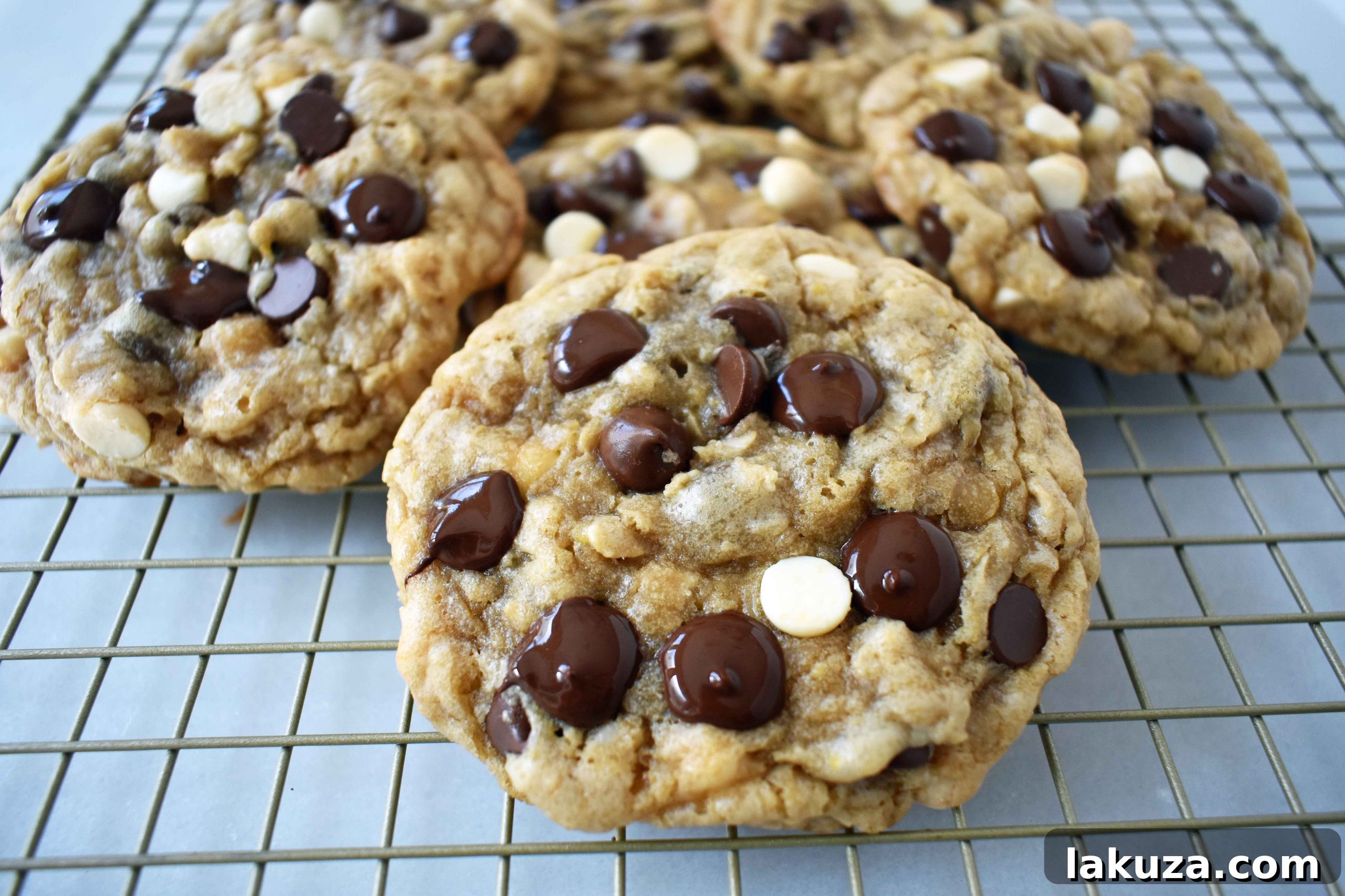 A close-up of the raw dough for the famous Marry Me Cookies, filled with chocolate and white chocolate chips, ready for baking.