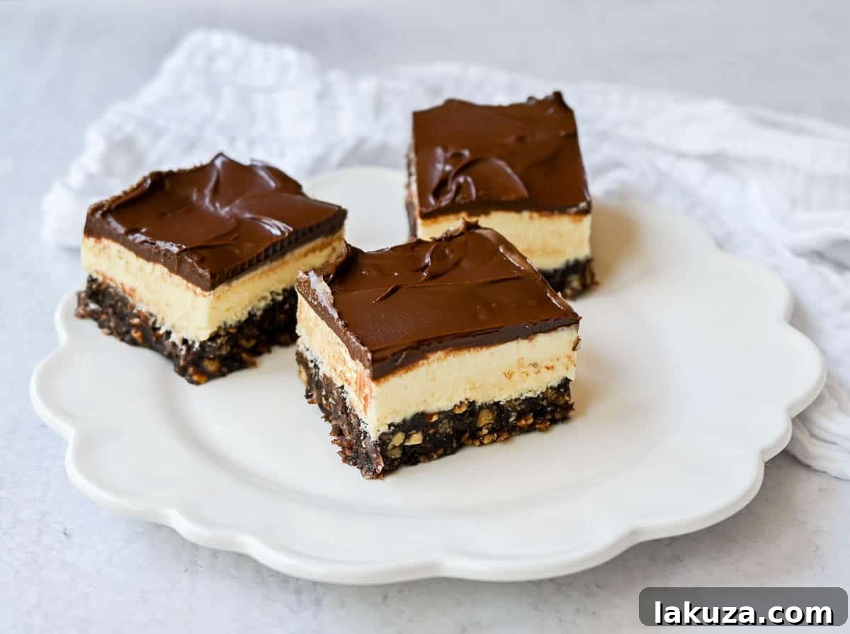 Rich and fudgy Nanaimo bars are the perfect no bake dessert. A chocolate, graham cracker, almond, and coconut base layer is topped with a creamy custard filling and chocolate ganache. You’ll be hooked on this classic Canadian treat!