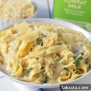 Guiltless Alfredo Indulgence 6 Skinny Fettuccine Alfredo dish
