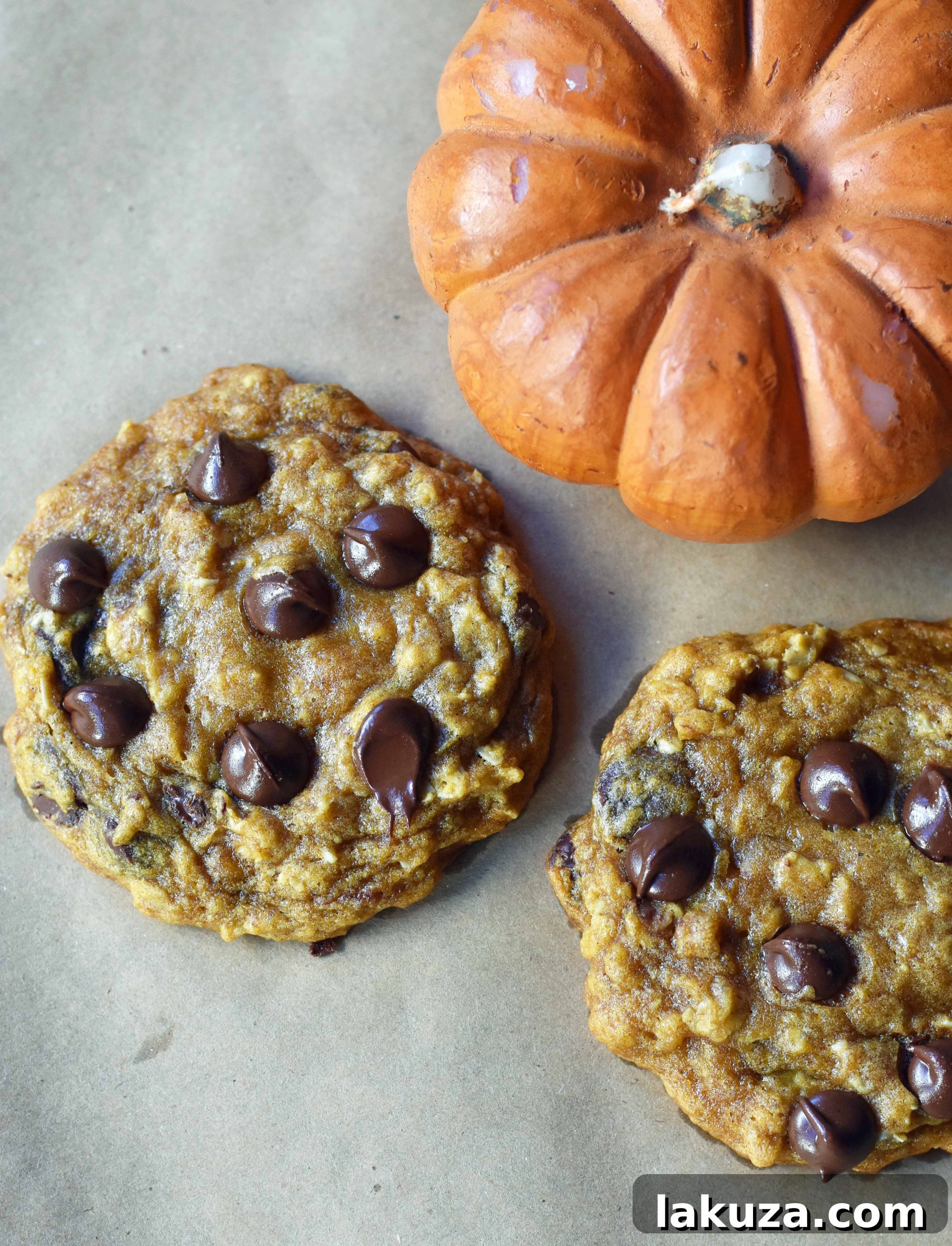 The finished pumpkin chocolate chip cookie dough in the saucepan, ready for chilling and baking.