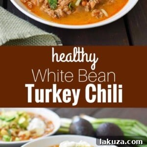 White Bean Turkey Chili is a healthy, nutritious soup made with lean protein, vegetables, and broth. Flavorful and delicious chili made in less than 30 minutes.