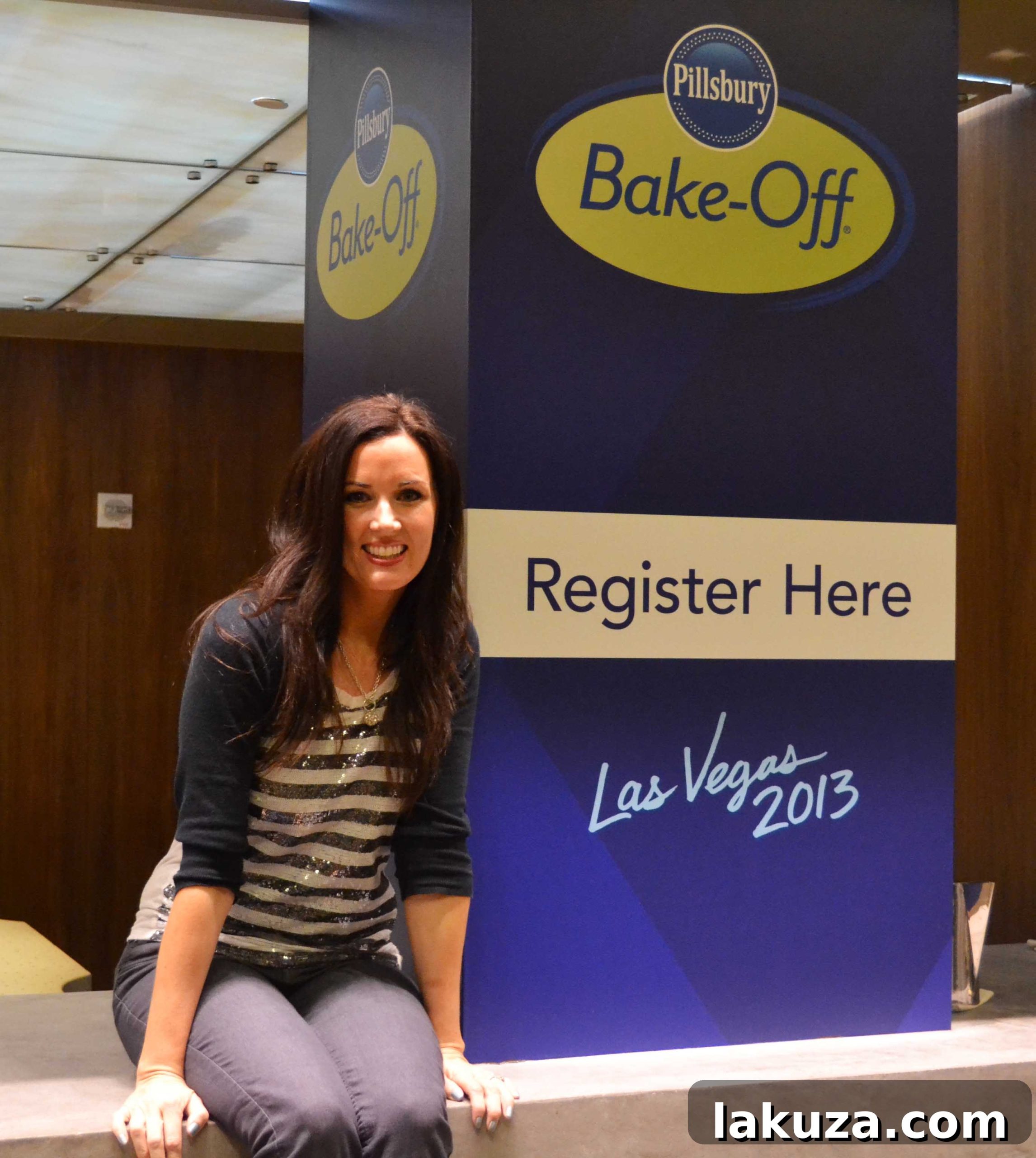 Melissa Stadler in her element at the 46th Pillsbury Bake-Off Contest, proudly presenting her Chorizo Potato Puffy Tacos during the competition in Las Vegas, 2013.