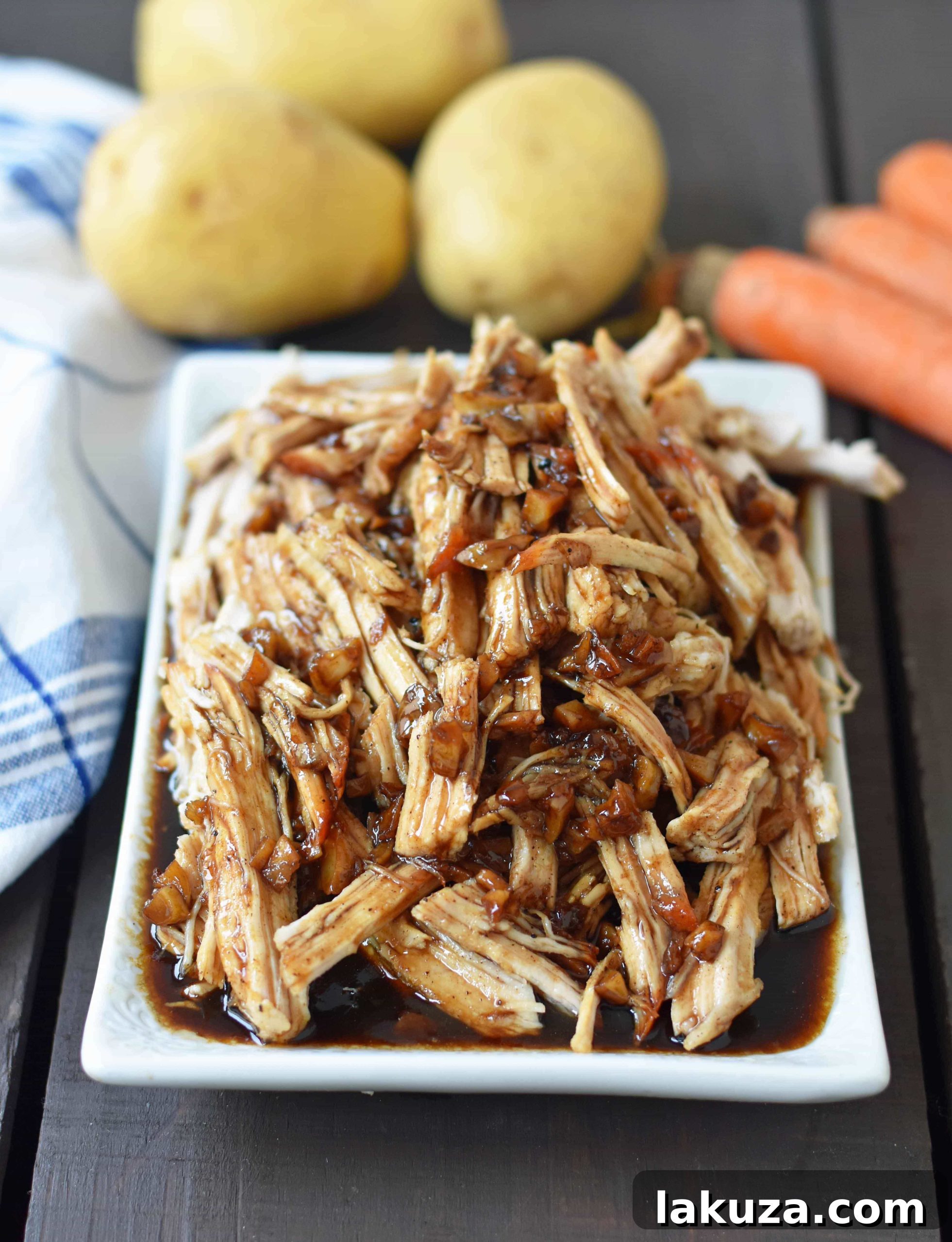 Brown Sugar Balsamic Pork. Tender lean pork loin slow cooked in a brown sugar garlic balsamic glaze. An easy flavorful meal made in a slow cooker or instant pot.