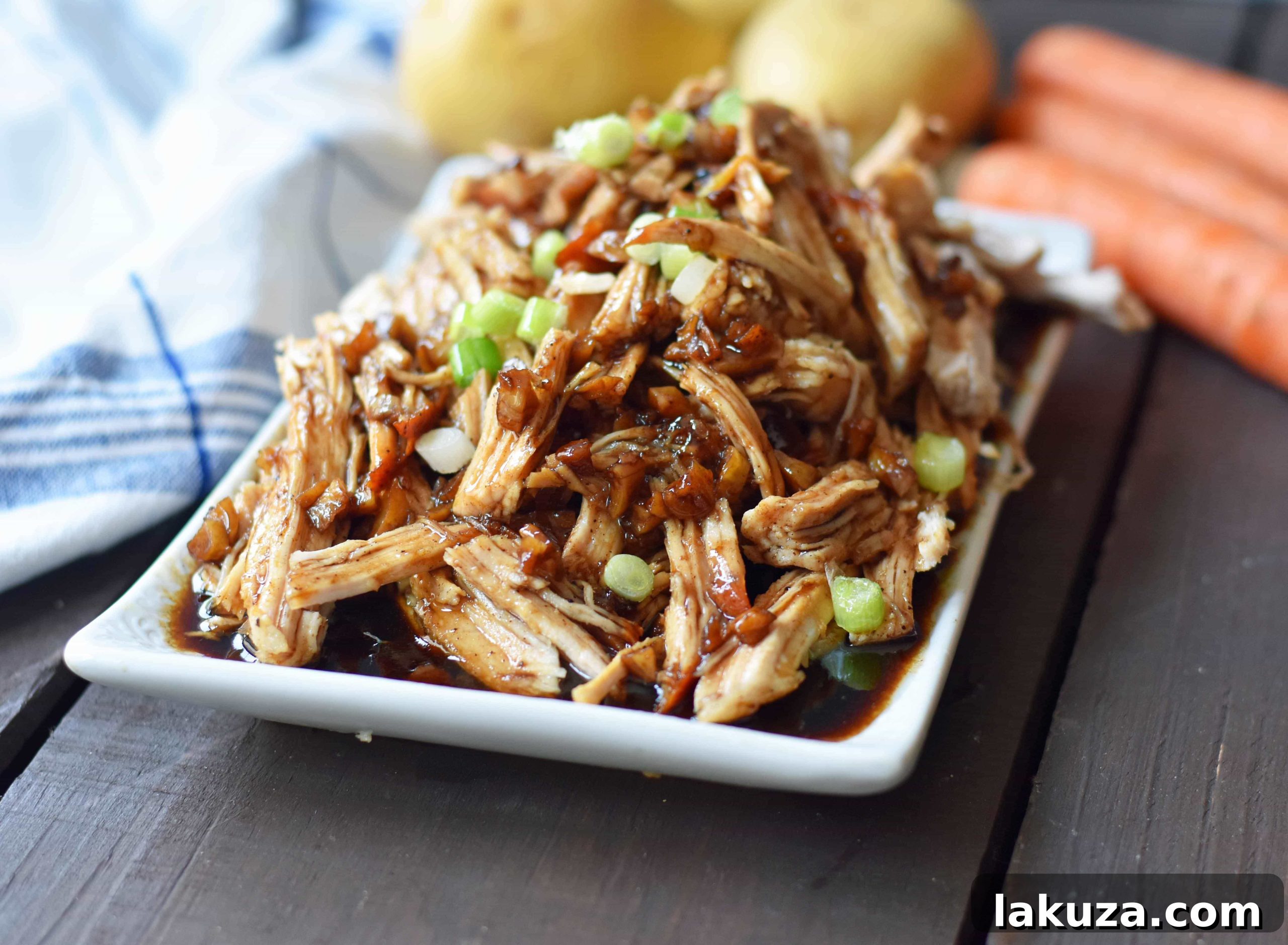 Brown Sugar Balsamic Pork. Tender lean pork loin slow cooked in a brown sugar garlic balsamic glaze. An easy flavorful meal made in a slow cooker or instant pot.