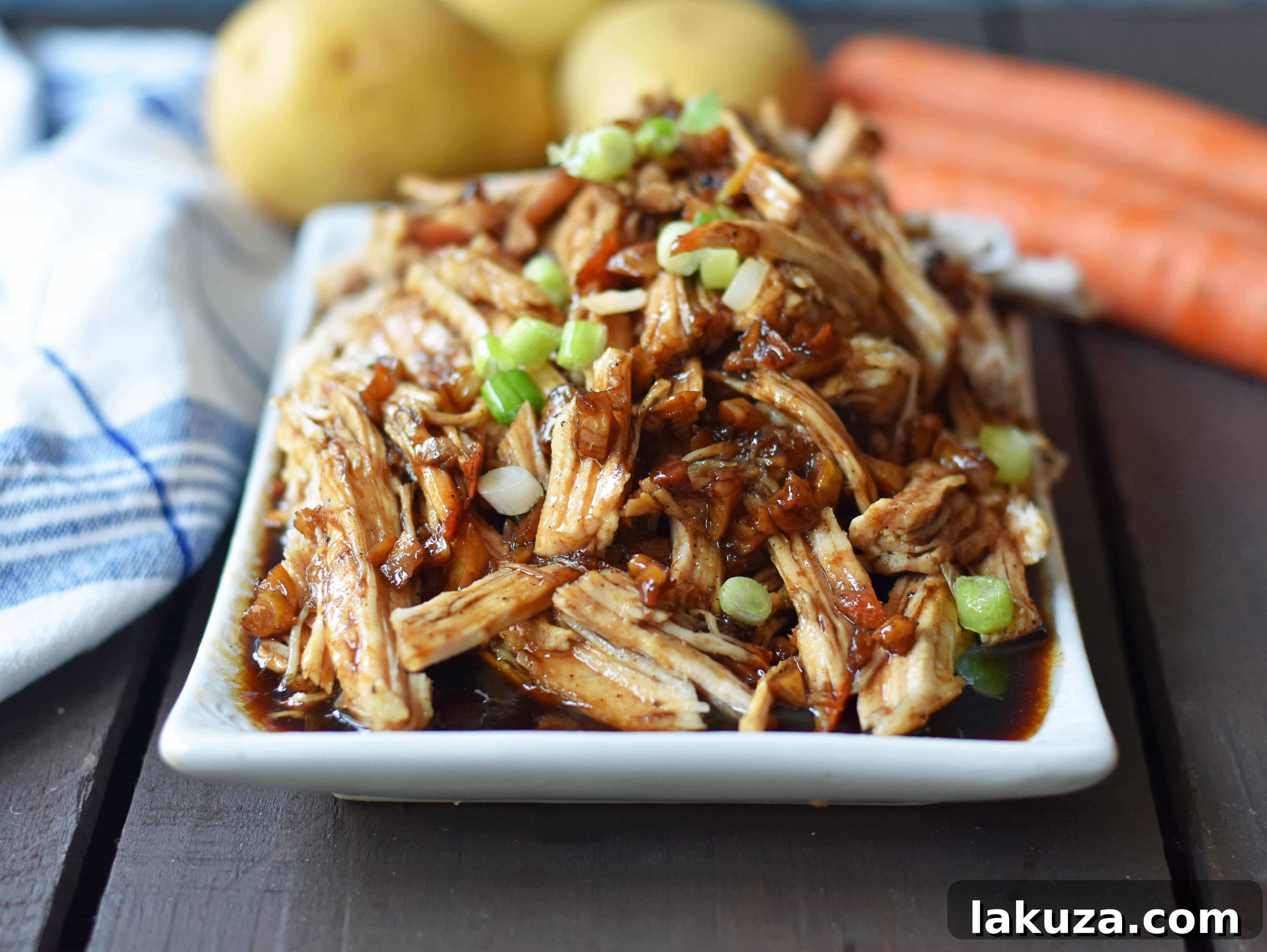 Brown Sugar Balsamic Pork. Tender lean pork loin slow cooked in a brown sugar garlic balsamic glaze. An easy flavorful meal made in a slow cooker or instant pot.