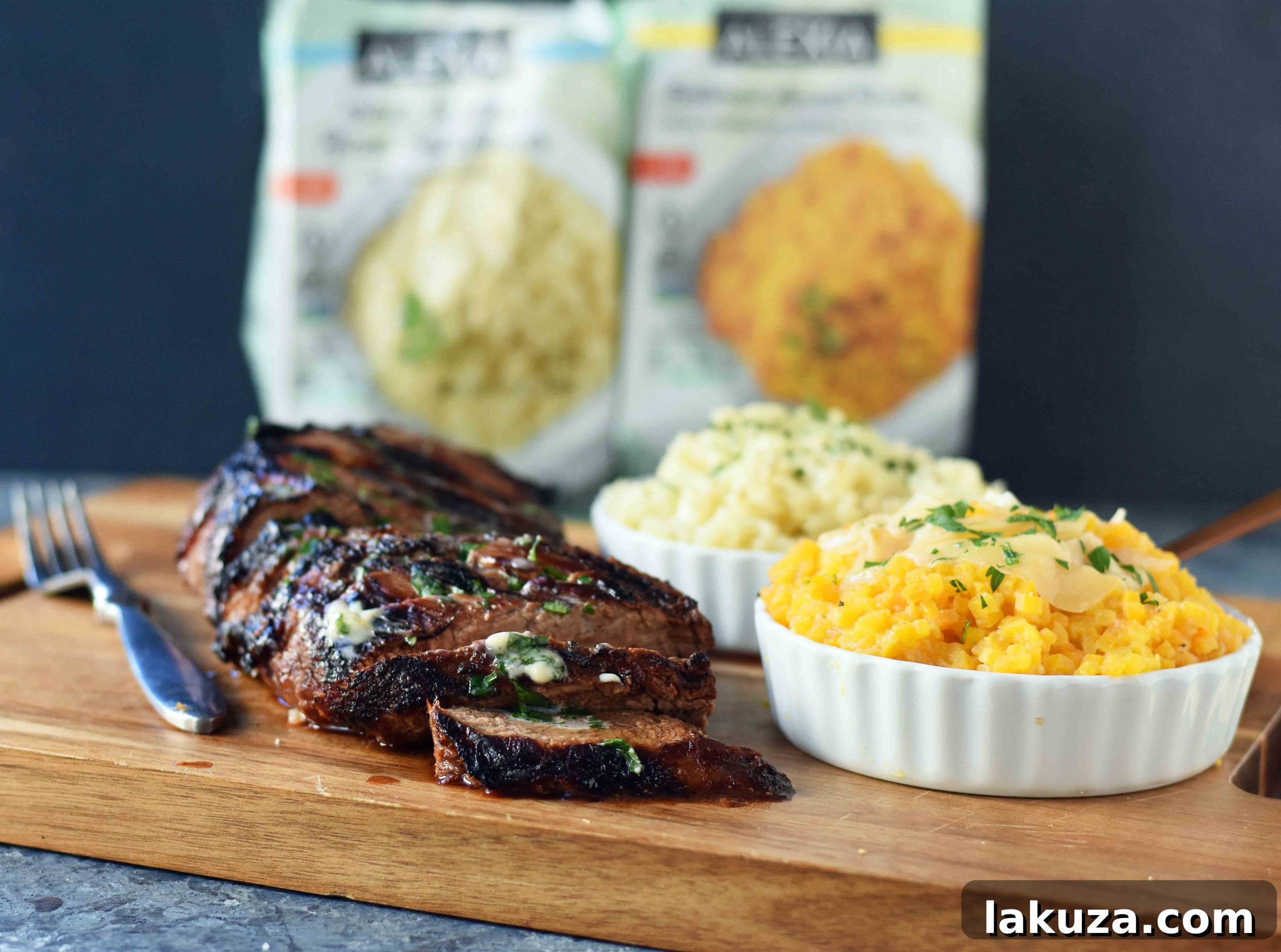 Grilled Tri-Tip Steak Marinade. How to make a juicy and flavorful tri-tip steak on the grill paired with Alexia premium side dishes. www.modernhoney.com
