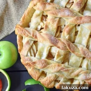 Caramel Apple Pie with sweet and crisp apples, homemade caramel sauce, and a buttery flaky pie crust.