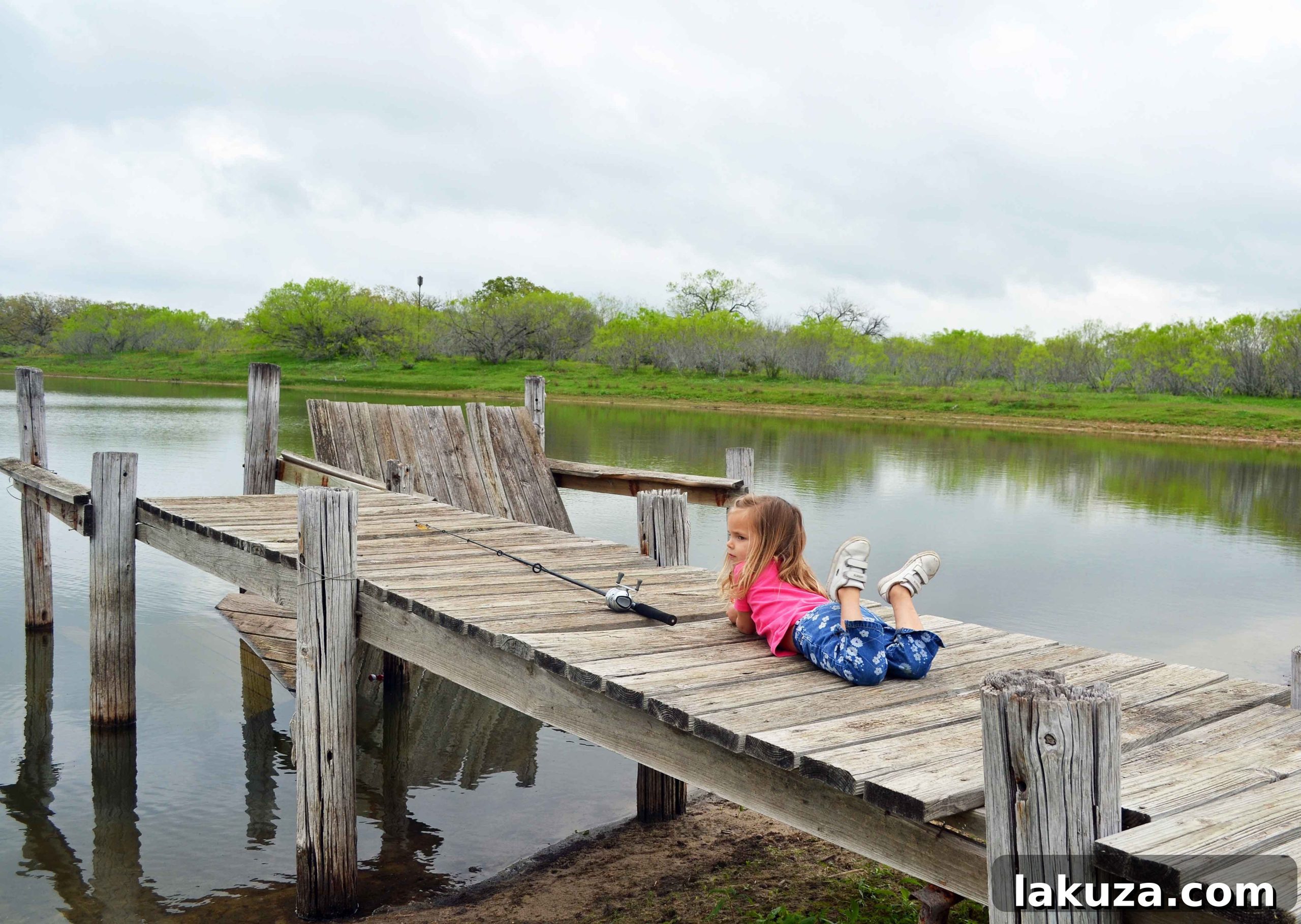 Peaceful scene of fishing by the water, evoking relaxation and simple joys
