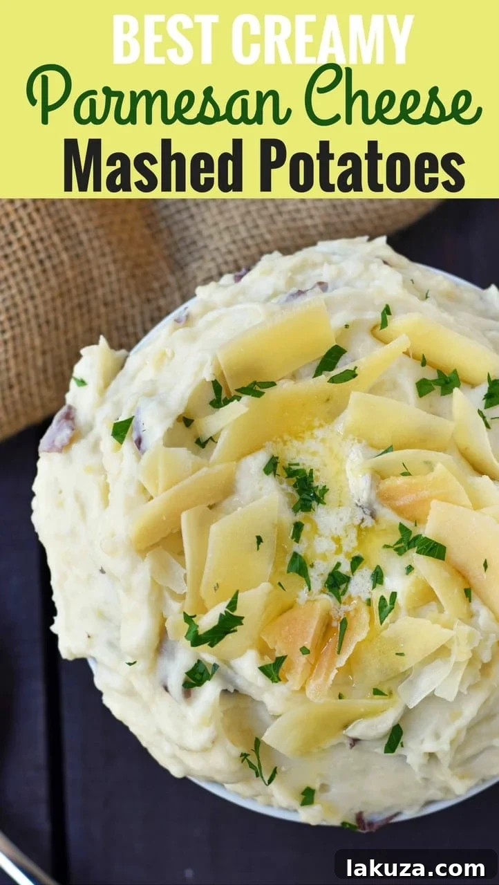 Creamy Parmesan Mashed Potatoes are the perfect mashed potatoes. Rich and creamy potatoes with butter, half-n-half, sour cream, and parmesan cheese. The most flavorful and creamy mashed potatoes! A popular side dish. www.modernhoney.com