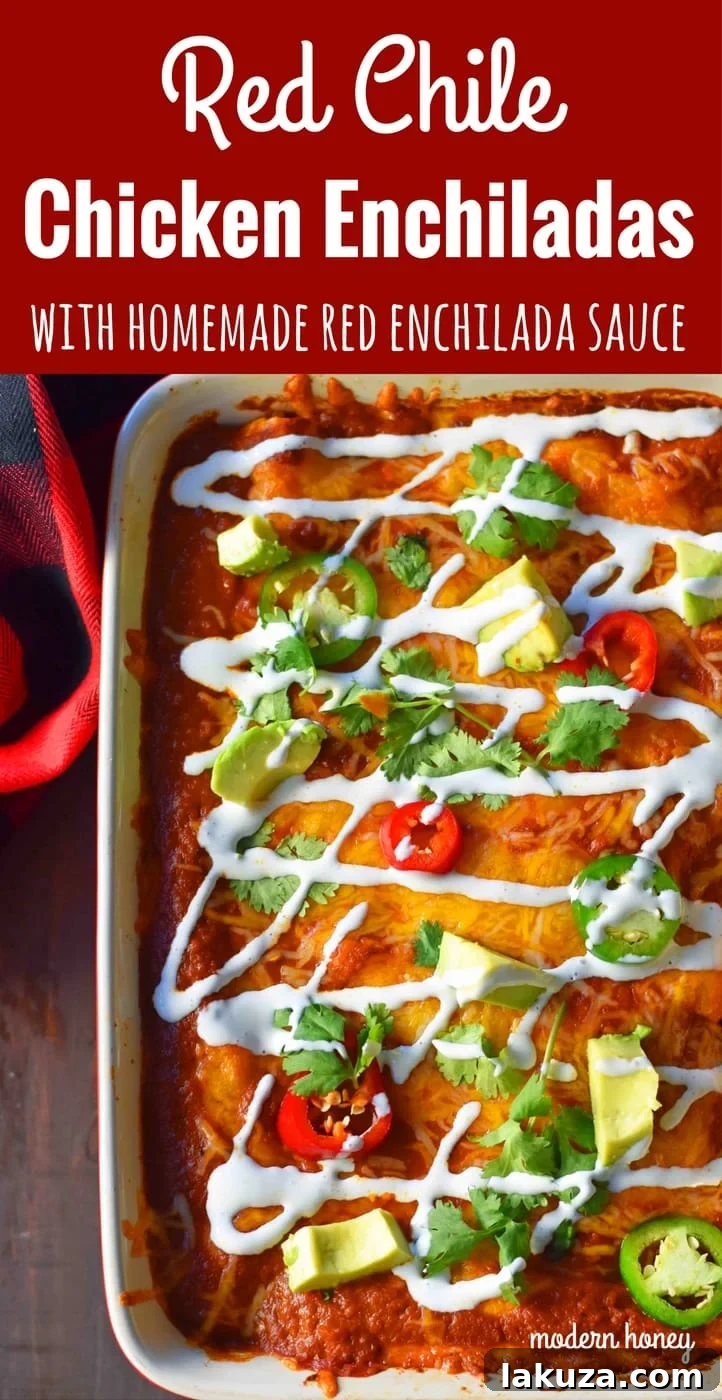 Red Chile Chicken Enchiladas with homemade red enchilada sauce. How to make enchilada sauce from scratch. The best red chicken and cheese enchiladas.
