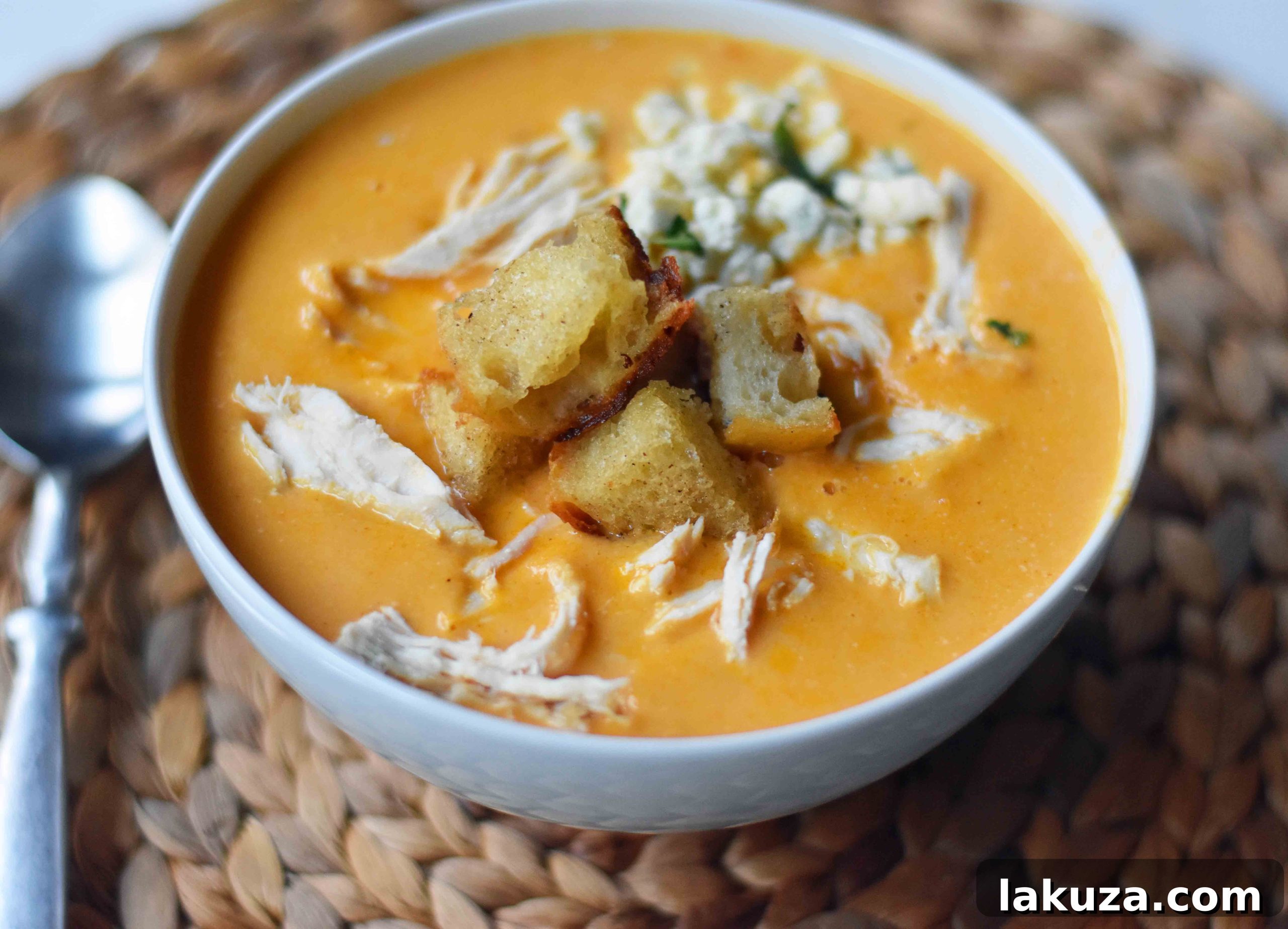 Zesty Buffalo Chicken Chowder 3 Creamy Buffalo Chicken Soup. All of the flavor of chicken wings in one soup. A tangy, creamy, and spicy buffalo chicken soup. www.modernhoney.com