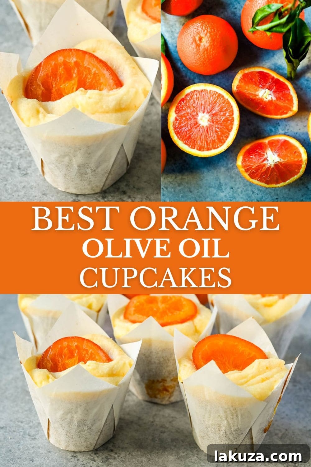 Sun-Kissed Orange Olive Oil Delights 7 A full tray of beautifully frosted moist orange olive oil cupcakes, ready to be enjoyed.