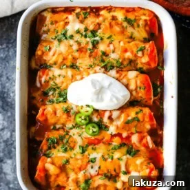 Quick and Easy Chicken Enchiladas, simple to make with a few ingredients, perfect for a crowd-pleasing family meal.
