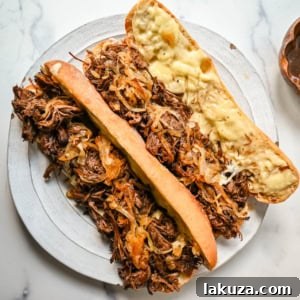Effortless Slow Cooker French Dip Sandwiches 7 This easy slow cooker French dip sandwich recipe features tender beef, savory au jus, caramelized onions, and melted provolone cheese. Finished with a creamy horseradish aioli, it’s a restaurant-quality sandwich made right at home.