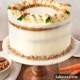 The Best Carrot Cake Recipe: a moist, tender homemade carrot cake covered in a sweet cream cheese frosting.