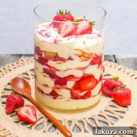 Magnolia Bakery Strawberry Shortcake Pudding made with fresh or roasted strawberries in a creamy vanilla pudding and whipped cream with Nilla wafers.