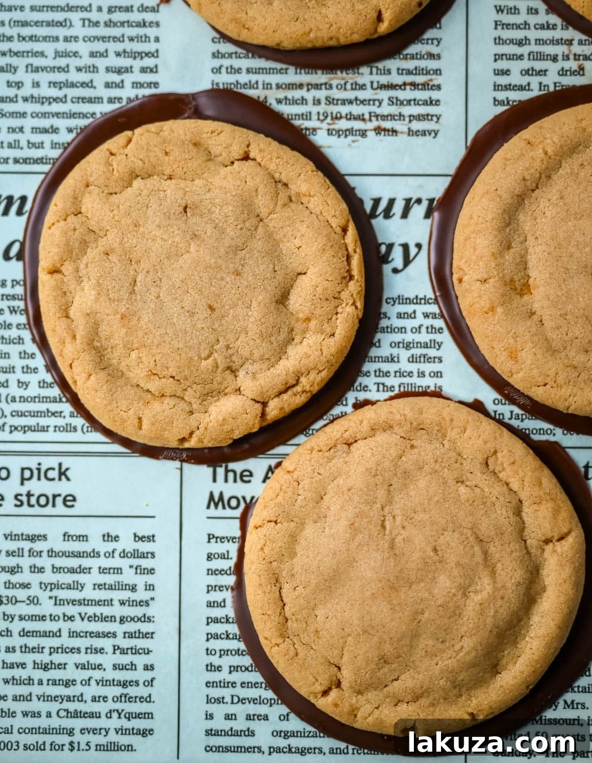 Ultimate Chocolate Peanut Butter Cookies 3 Discover the secret to perfectly smooth chocolate-bottomed cookies: pressing warm peanut butter cookies into melted milk chocolate for an elegant and delicious finish.