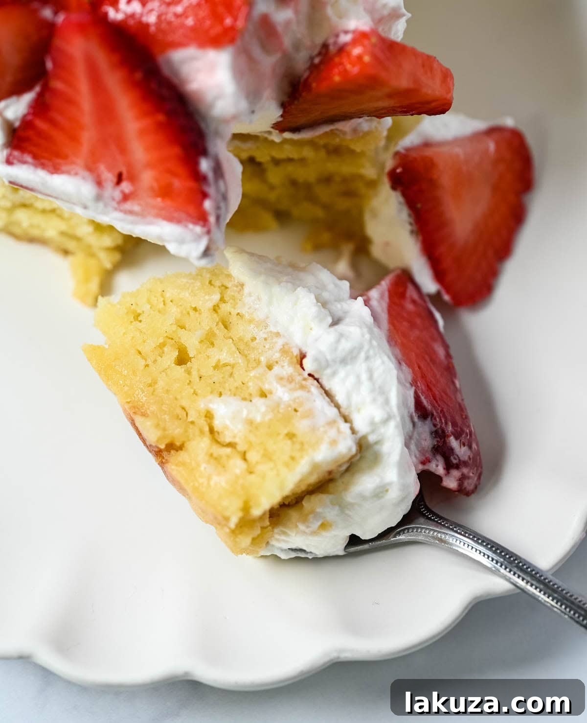 Fresh Strawberry Shortcake Delight 5 This Strawberry Shortcake Cake is a soft, buttery vanilla cake layered with fluffy homemade whipped cream and juicy strawberries. It’s the perfect spring and summer dessert that tastes like a classic strawberry shortcake but in an easy-to-slice cake form.