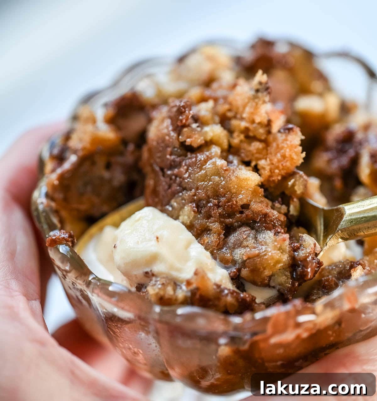 Spoon-Ready Cookie Bliss 8 Scoopable cookie with melted chocolate and ice cream.