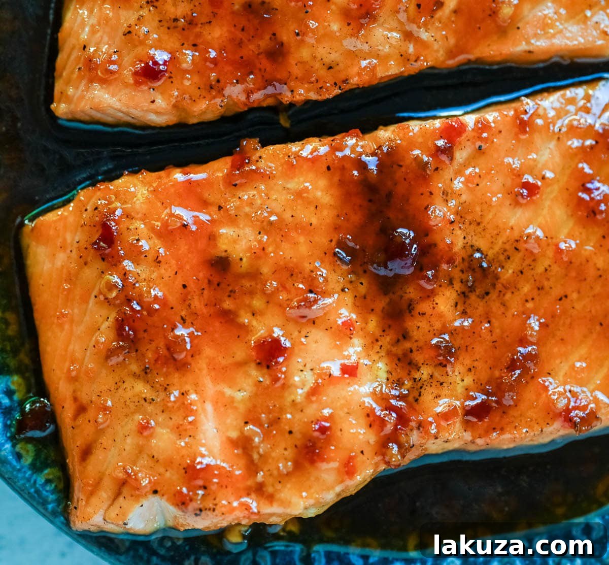 Sticky Honey Garlic Salmon Recipe for Quick Weeknight Dinner 6 Honey Garlic Glazed Salmon close-up