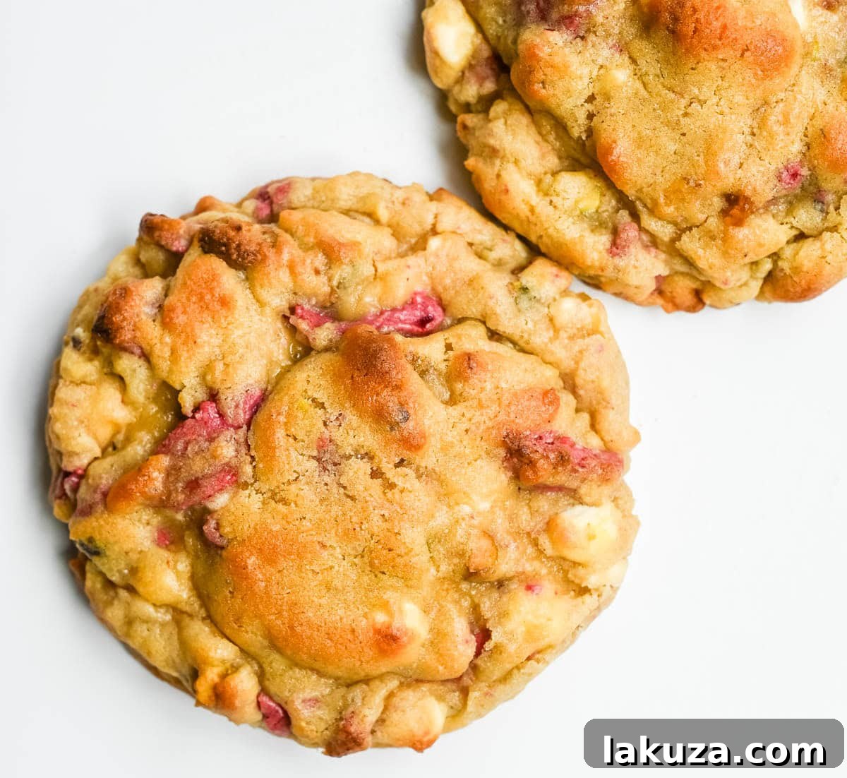 Raspberry chocolate disks on parchment