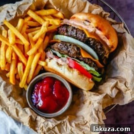 Classic All-American Cheeseburger with Cheddar Cheese