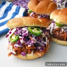 Slow Cooker Dr. Pepper Pulled Pork Sandwich