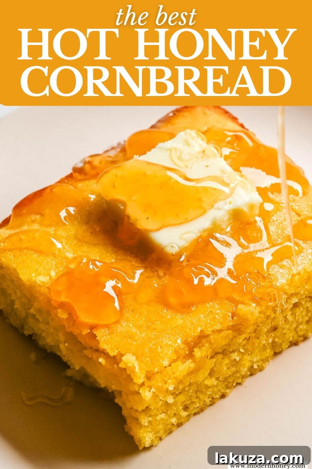 This moist and fluffy hot honey cornbread is sweet, slightly spicy, and absolutely packed with flavor from the very first bite! This is the most irresistible cornbread topped with hot honey butter you will ever make, and it comes together in just one bowl in under 30 minutes, making it the easiest and most flavorful side dish.