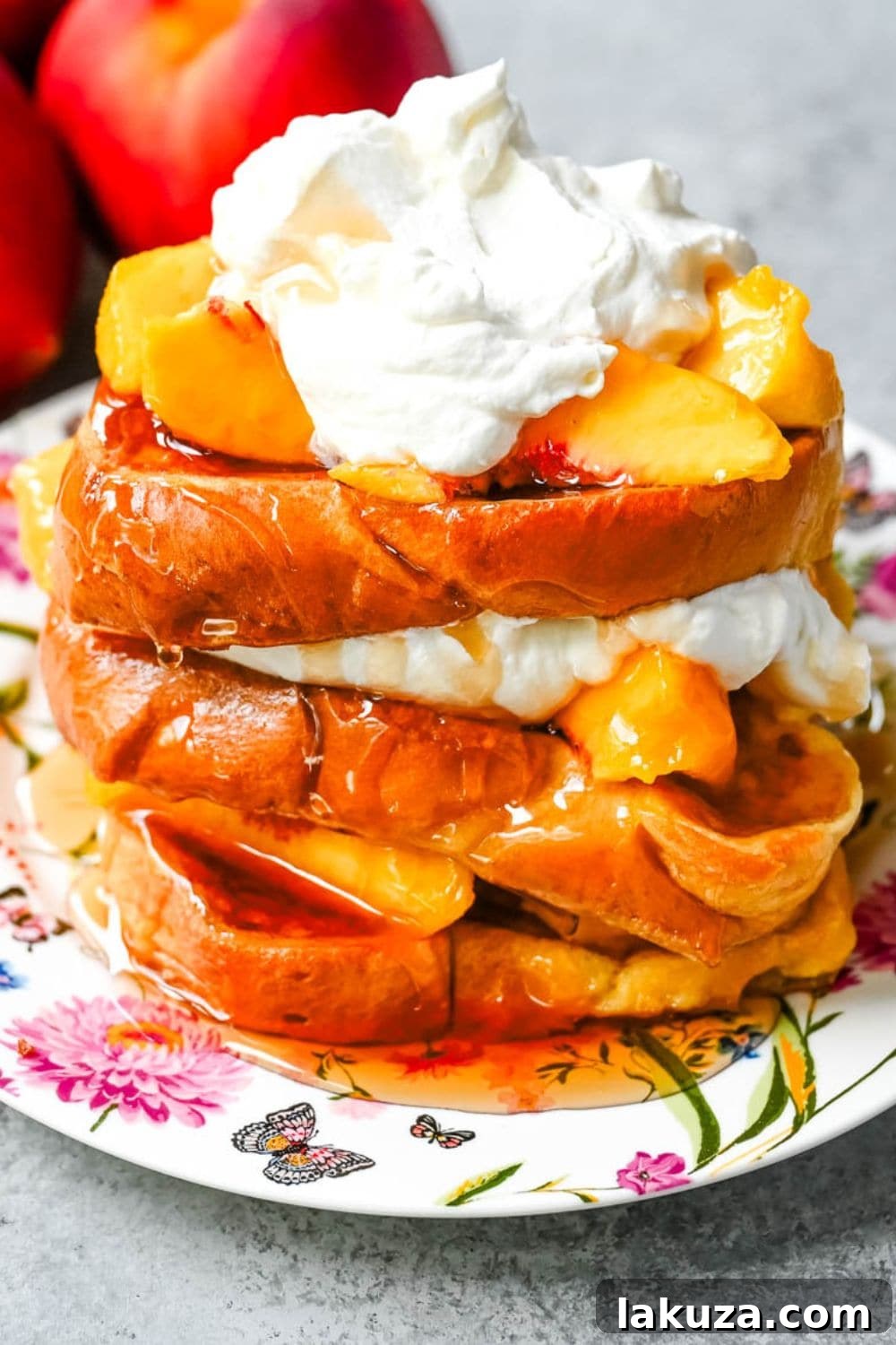 Peaches and Cream French toast plated