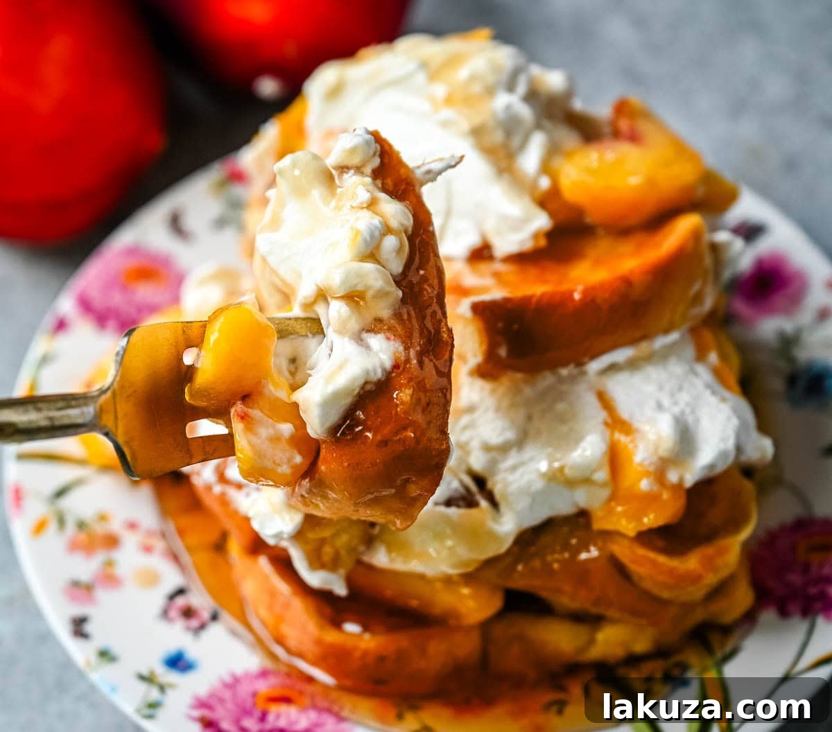 Peaches and Cream French toast close-up