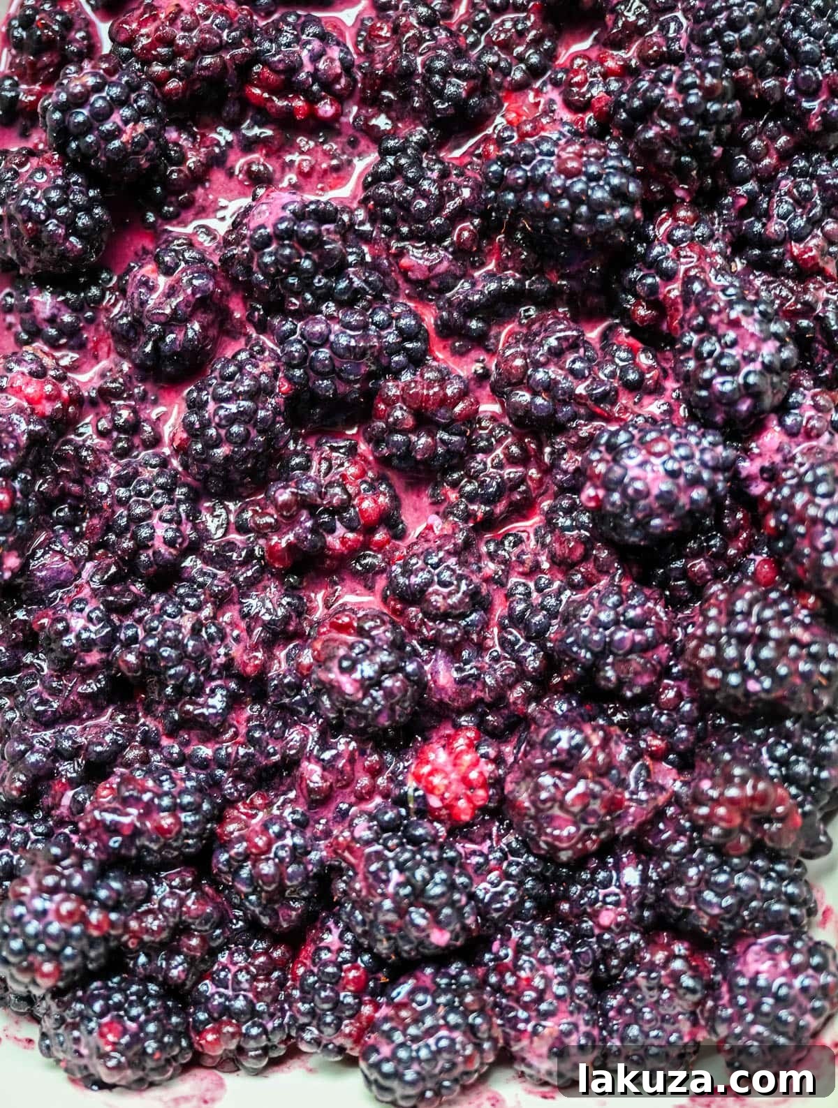 Classic Blackberry Crisp Recipe with Oat Streusel 3 Blackberries in sugar and cornstarch