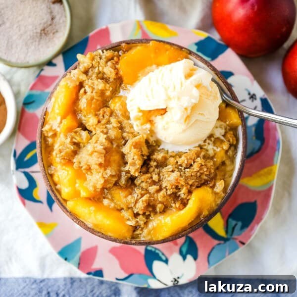 Classic Blackberry Crisp Recipe with Oat Streusel 10 Peach Crisp