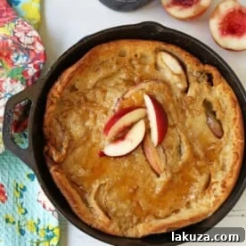 Brown Sugar Peach Dutch Baby