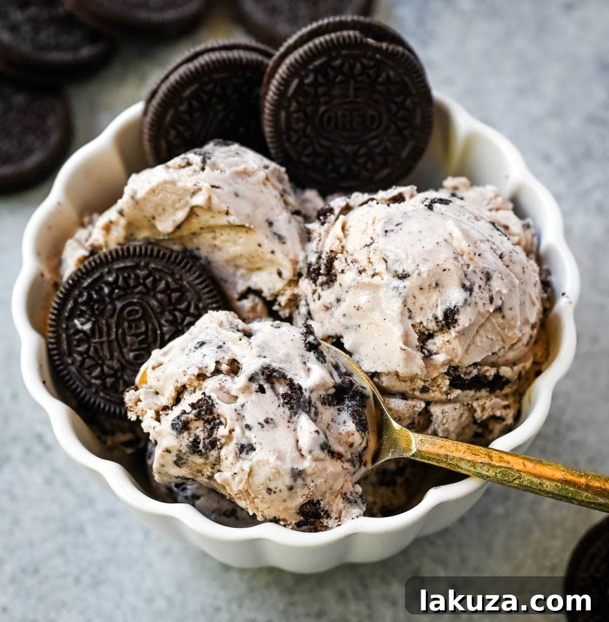 This Cookies and Cream Ice Cream is rich, creamy, and loaded with Oreo chunks. This Oreo Ice Cream is made with a custard base for the smoothest, creamiest homemade ice cream you'll ever make.