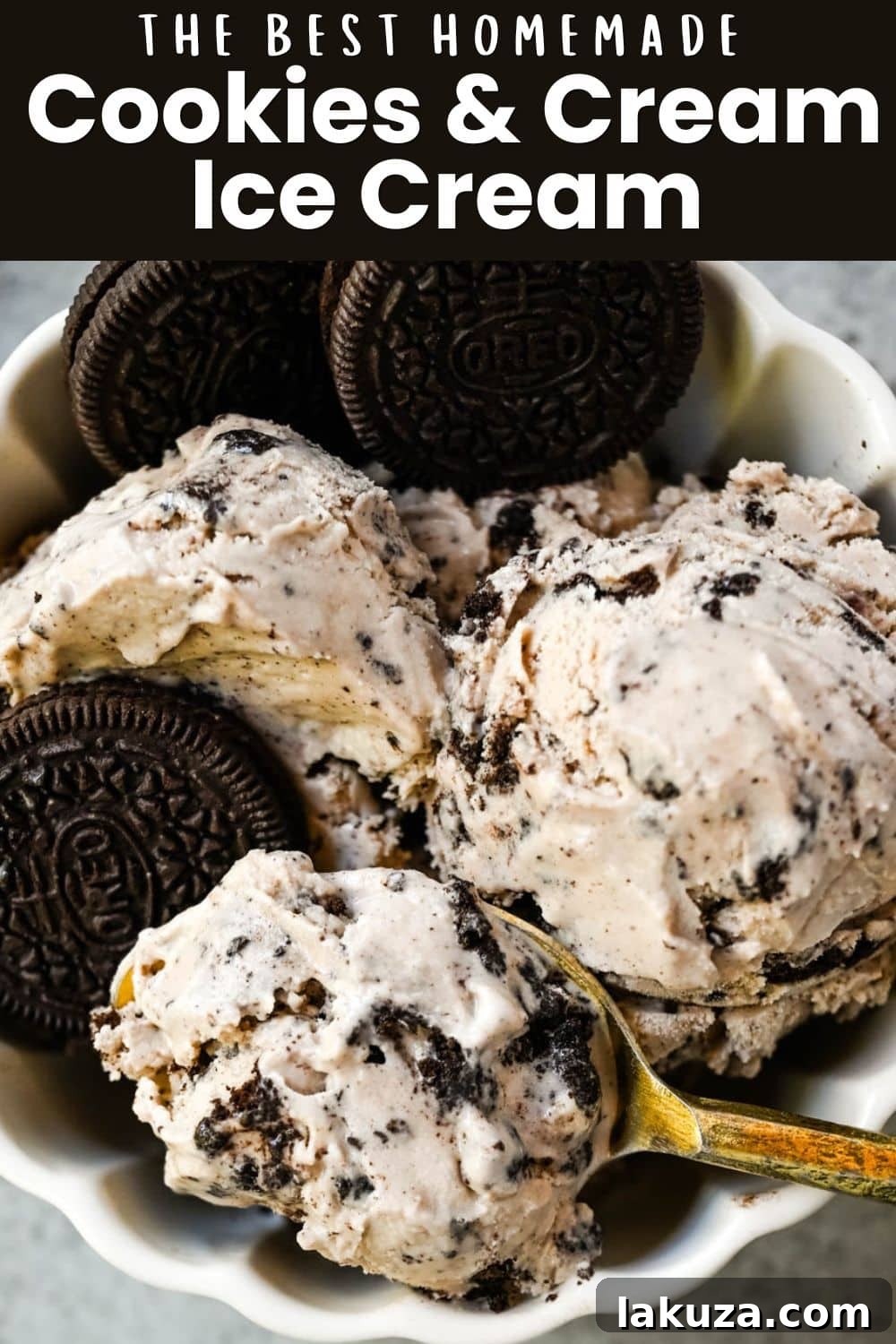 This Cookies and Cream Ice Cream is rich, creamy, and loaded with Oreo chunks. This Oreo Ice Cream is made with a custard base for the smoothest, creamiest homemade ice cream you'll ever make.