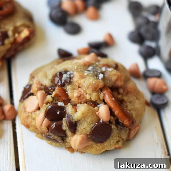 Soft and Chewy Butterscotch Chocolate Chip Cookies 11 Sea salt butterscotch pretzel cookies with brown butter and crunchy pretzels.